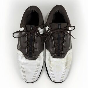 Nike 336041-102 Men's Sneakers 11W Brown White Leather Lace Up Saddle Golf Shoes